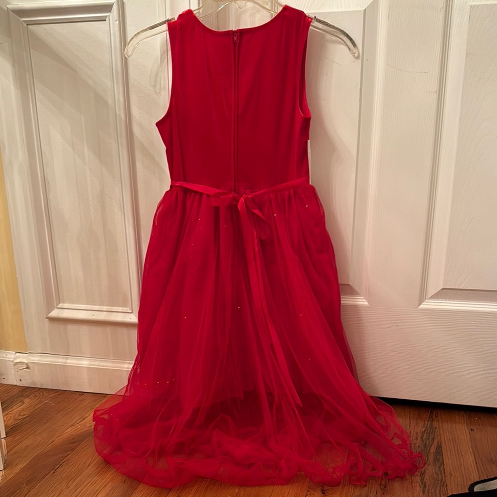 Red Ruffled Midi Dress - Picture 3 of 3